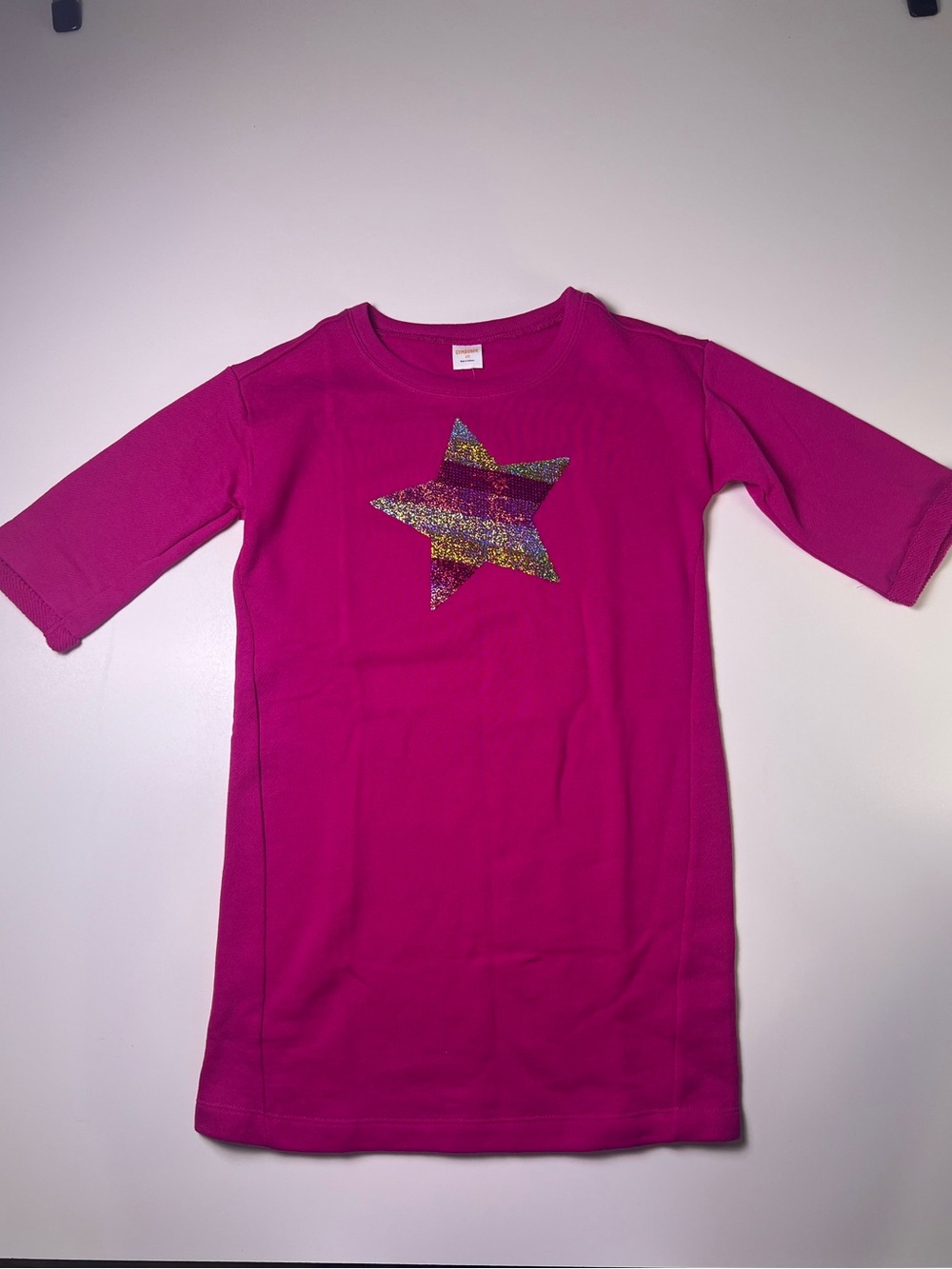 NWT Gymboree Girls Size 10 Hot Pink Sparkle Star Dress Tunic Top